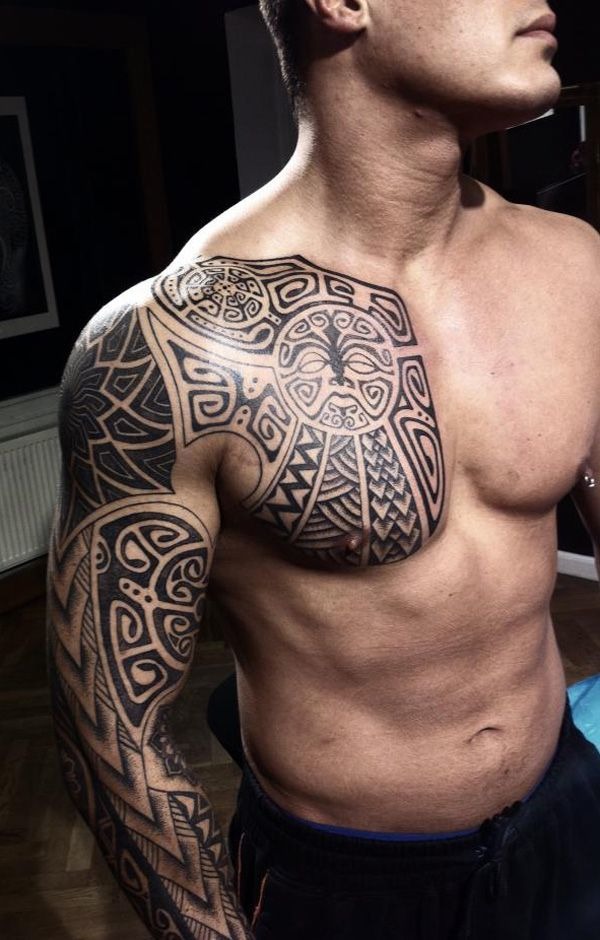 A typical Maori style Tribal Leg Tattoo Tattoo Design