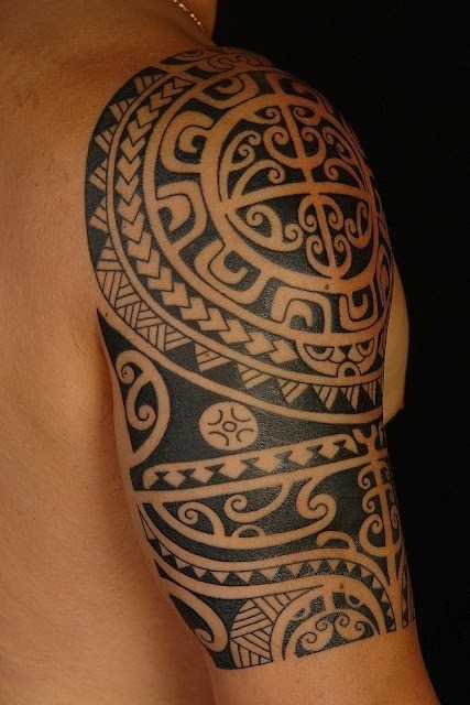 Bold MaoriHalf Sleeve Tattoo Tattoo Design
