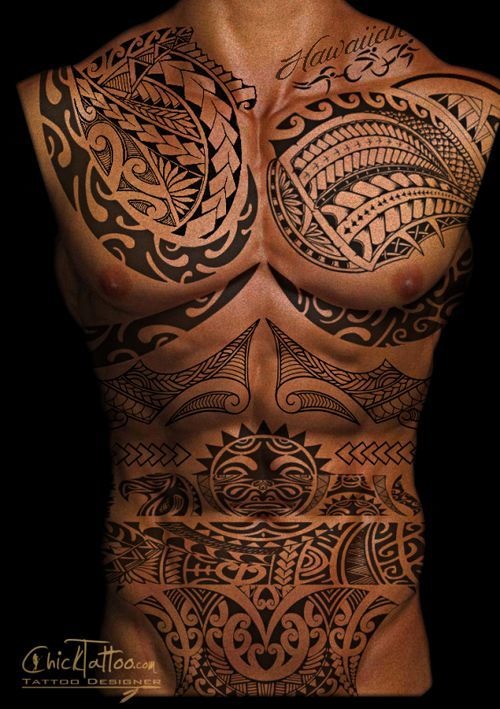 Bold Marquesan Armor Tattoo for Men Tattoo Design