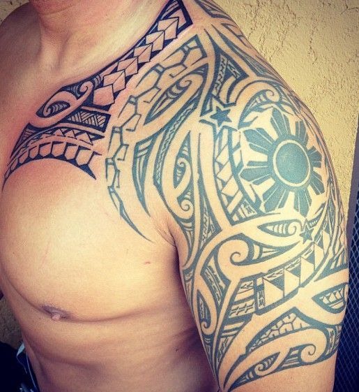 Sexy Upper Arm and Shoulder Tribal Tattoo Tattoo Design