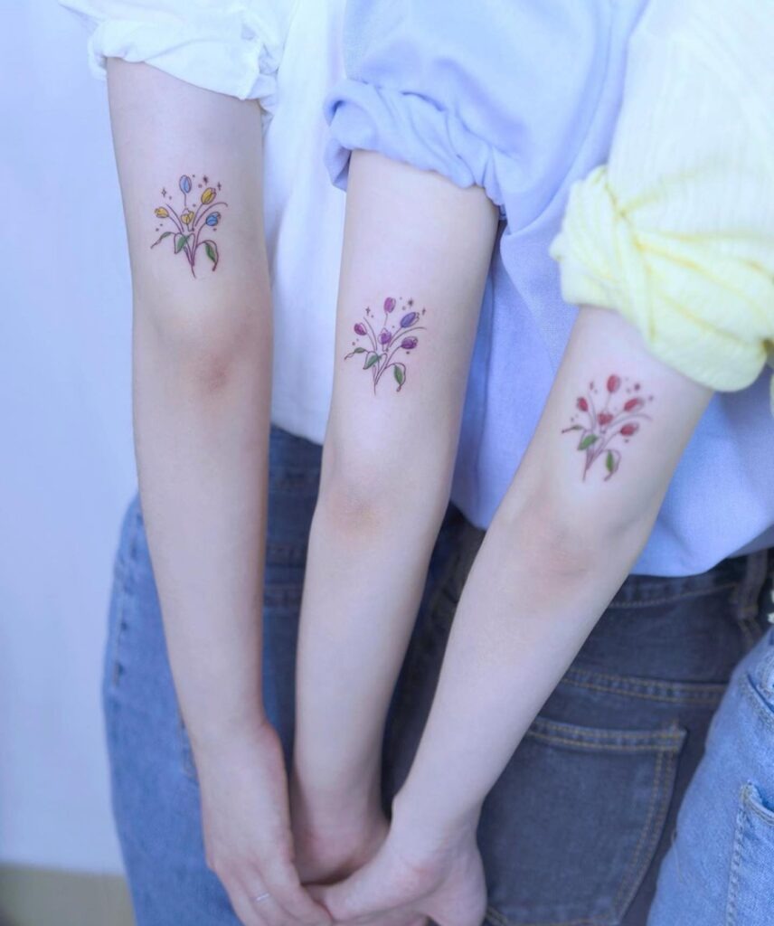 Blooming Bouquet Trio Tattoo Tattoo Design