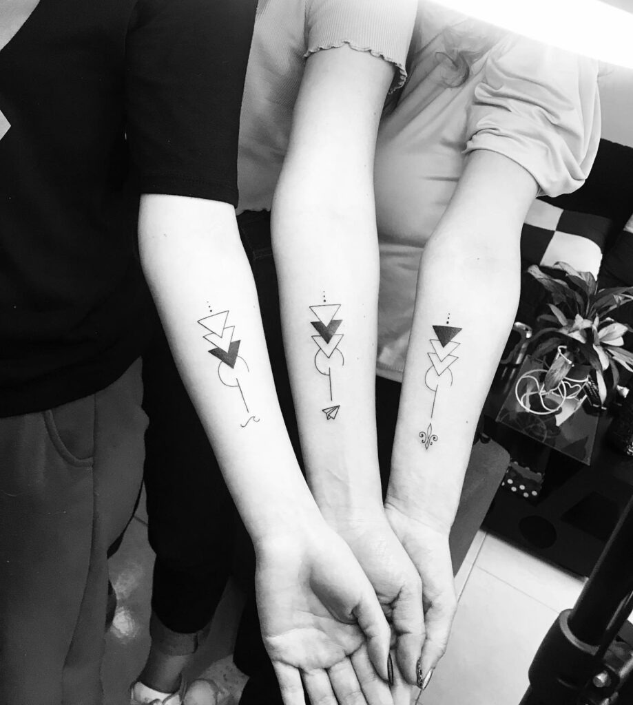 Geometric Arrow Trio Tattoo Tattoo Design