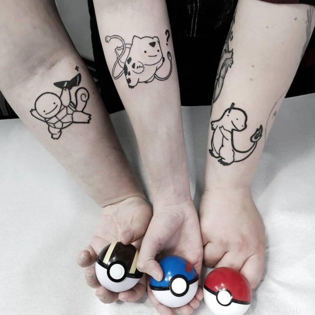 Kanto Starter Pokémon Trio Tattoo Tattoo Design