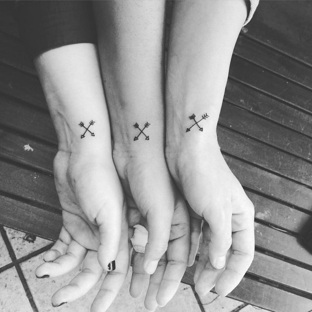 Matching Crossed Arrows Wrist Tattoo Tattoo Design