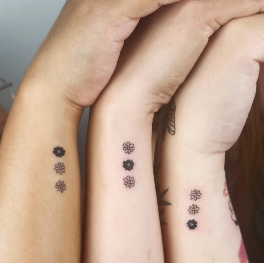 Matching Flower Sequence Trio Tattoo Tattoo Design
