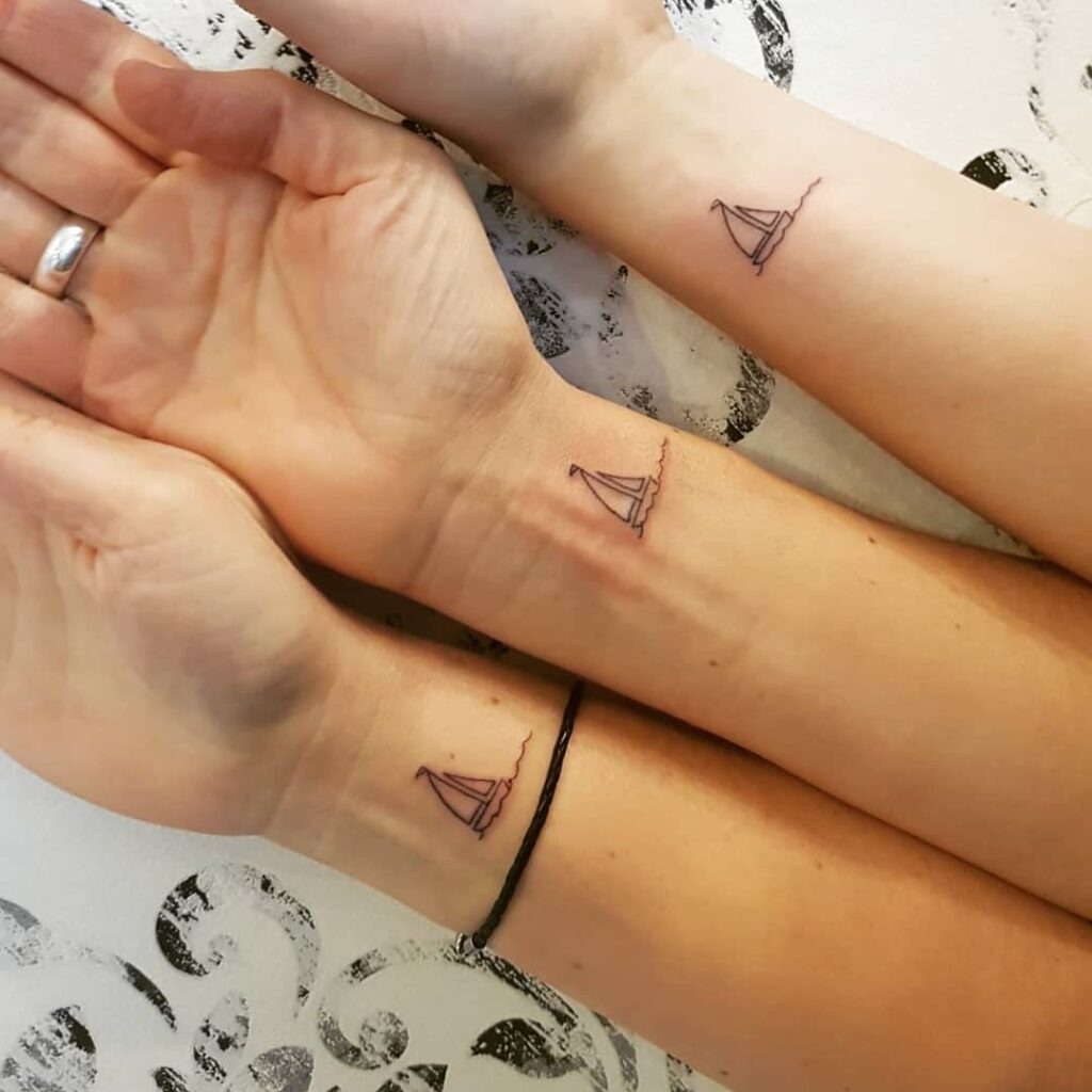 Minimal Sailboat Trio Tattoo Tattoo Design