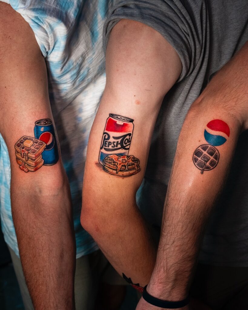 Pepsi and Waffles Trio Tattoo Tattoo Design