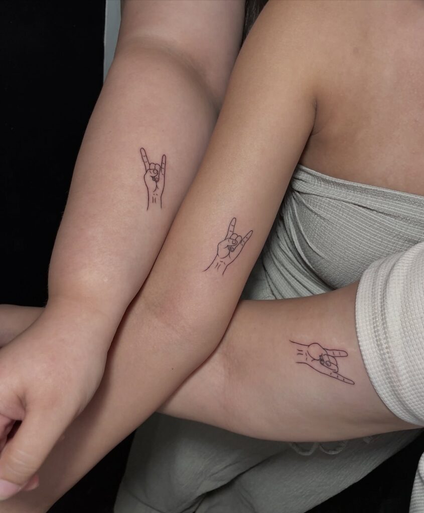 Rock On Hand Sign Trio Tattoo Tattoo Design