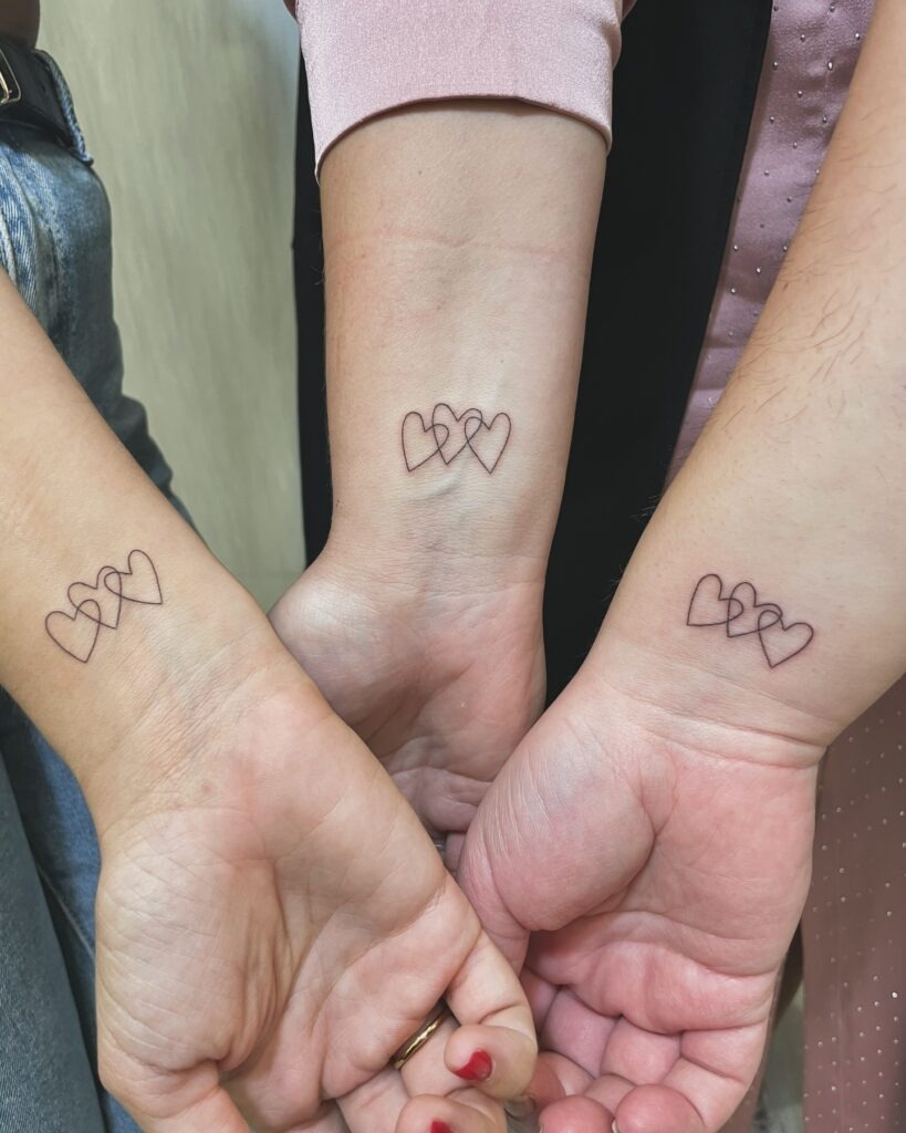 Three Interlocking Hearts Trio Tattoo Tattoo Design