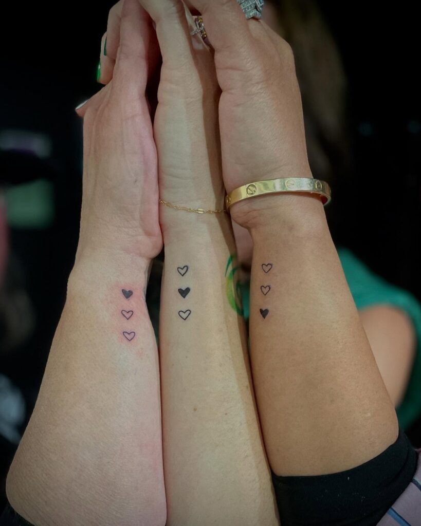 Trio Heart Stack Tattoo Tattoo Design