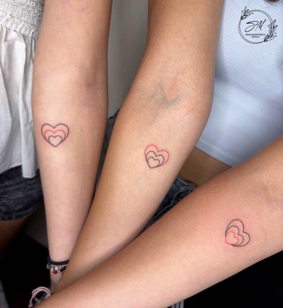 Trio Layered Hearts Tattoo Tattoo Design