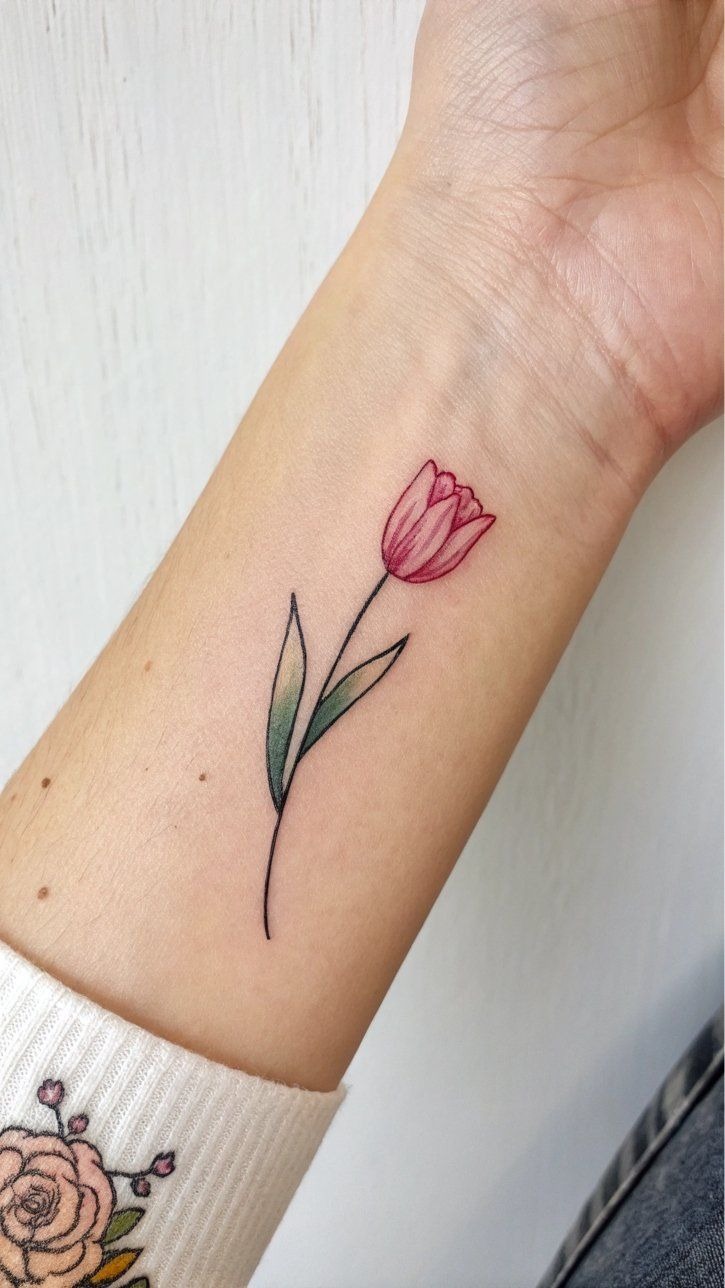 Elegant Tulip Arm Tattoo Tattoo Design