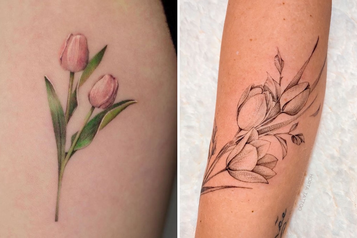 Tulip Tattoo Ideas That Demand Attention and Admiration Featured Lookbook Collage