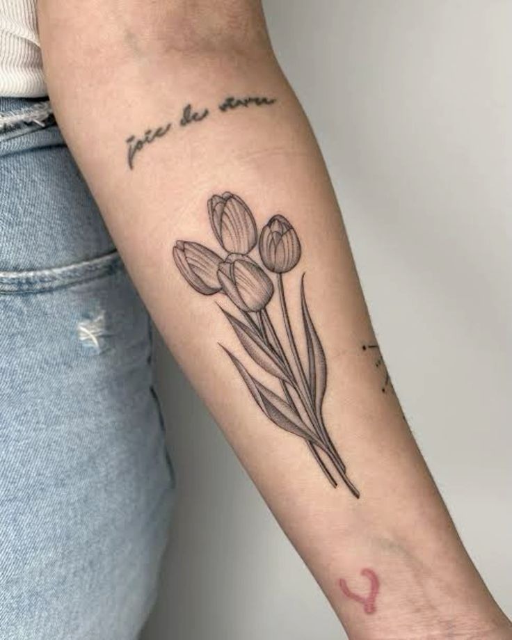 Geometric Tulip Tattoo Tattoo Design