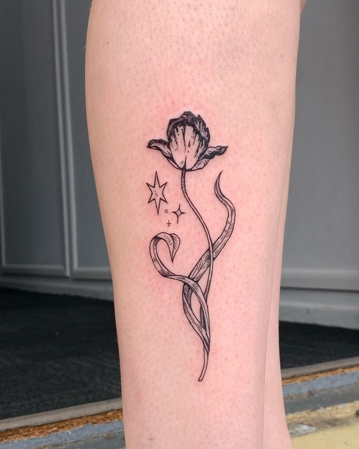 Tall Tulip Leg Tattoo Tattoo Design