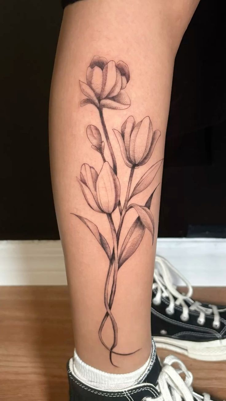 Trio Tulip Tattoo Tattoo Design