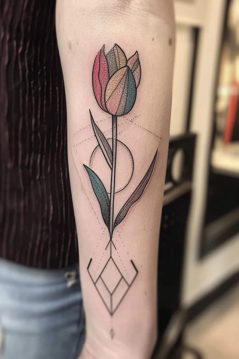 Tulip and Butterfly Wrist Tattoo Tattoo Design