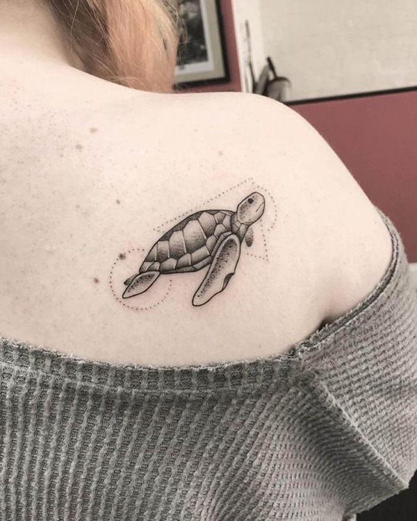 Sea Turtle Framed with Shapes Turtle Tattoos Tattoo Design