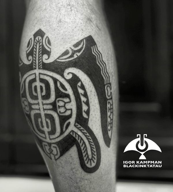 Sea Turtle Tattoo in Tribal Style Turtle Tattoos Tattoo Design