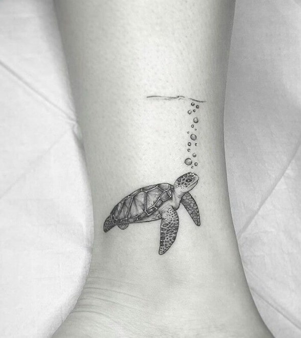 Sea Turtle Under the Waves Turtle Tattoos Tattoo Design