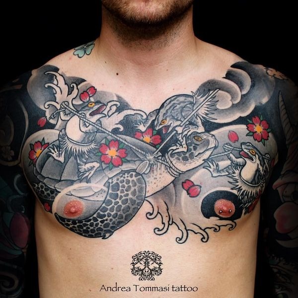 Toads Fighting a Sea Turtle Turtle Tattoos Tattoo Design