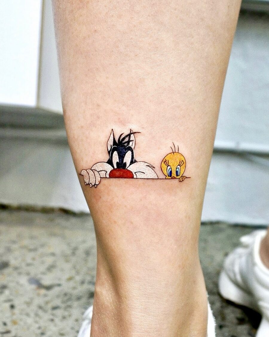 Adorable Tweety and Sylvester Tattoo Design Tattoo Design