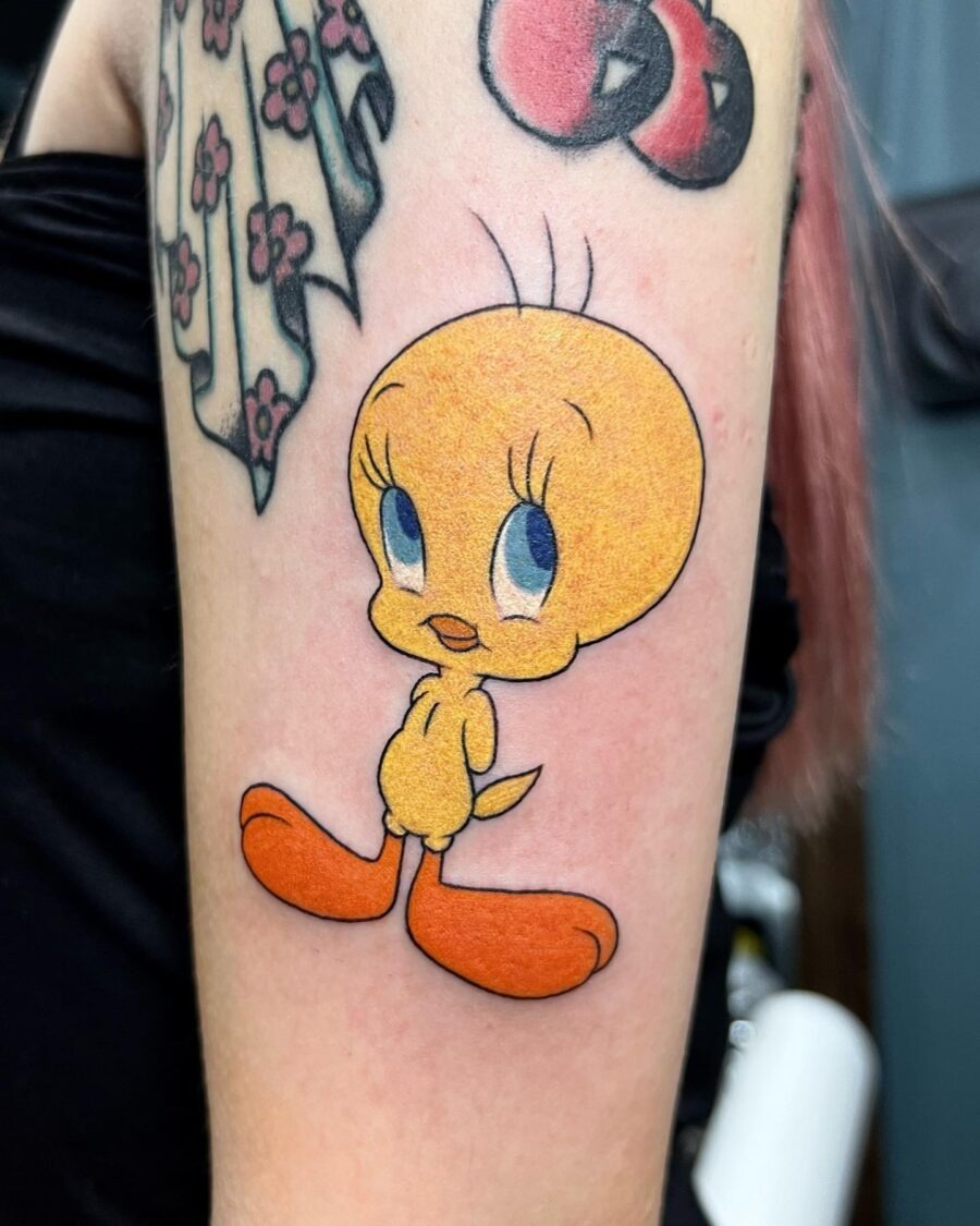 Bright and cheerful Tweety tattoo on display Tattoo Design