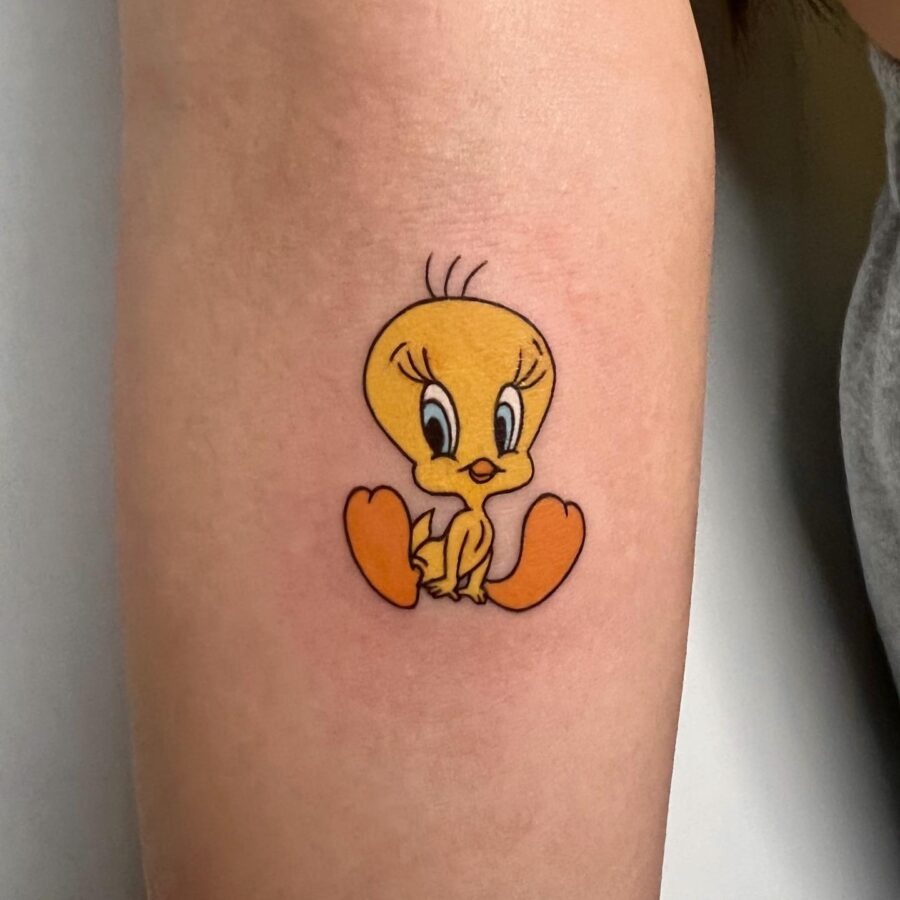 Cute Tweety Bird Tattoo on Arm Tattoo Design