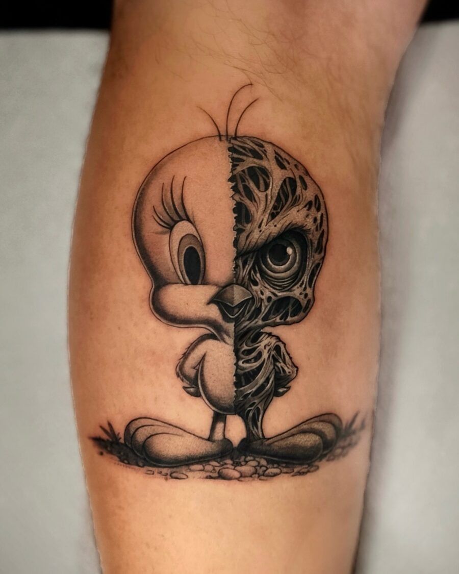 Edgy Tweety Tattoo with a Unique Twist Tattoo Design