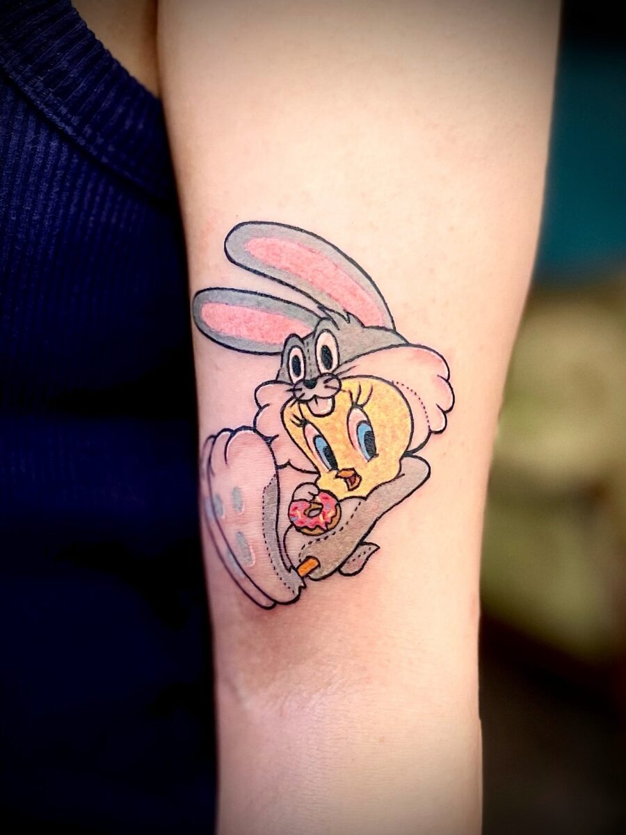 Playful Tweety Bird Bunny Tattoo Design Tattoo Design