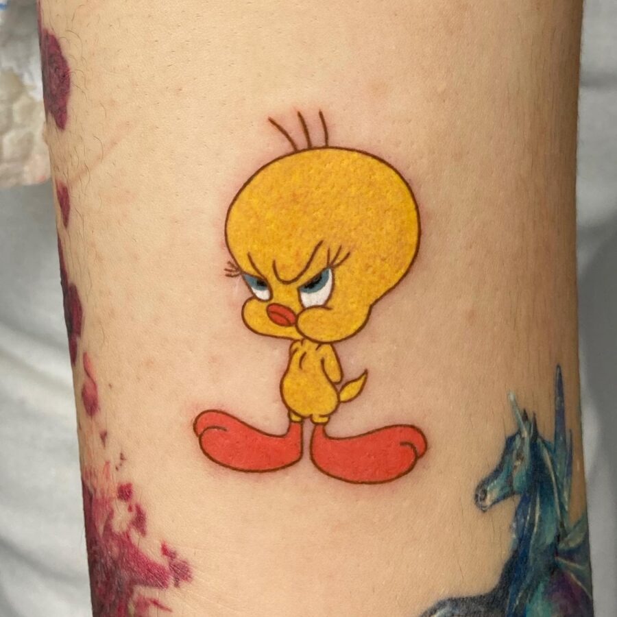 Vibrant Tweety Tattoo Full of Personality Tattoo Design