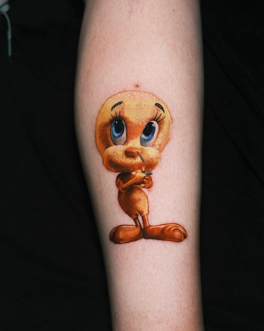 Vibrant Tweety Tattoo Full of Personality Tattoo Design