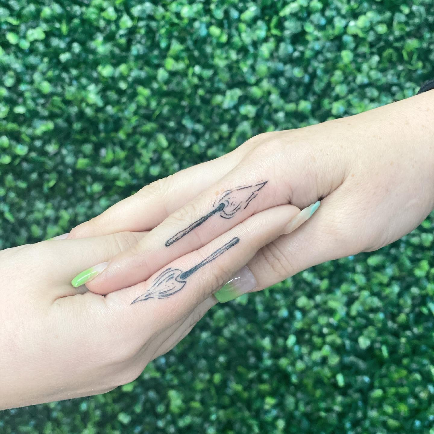 Matching Finger Flame Tattoo Tattoo Design