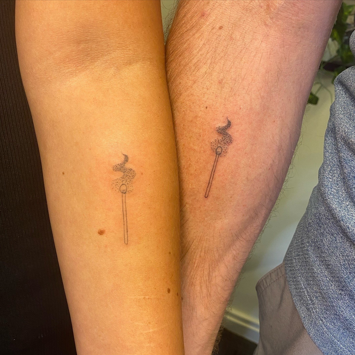 Matching Smoke and Matchstick Tattoo Tattoo Design
