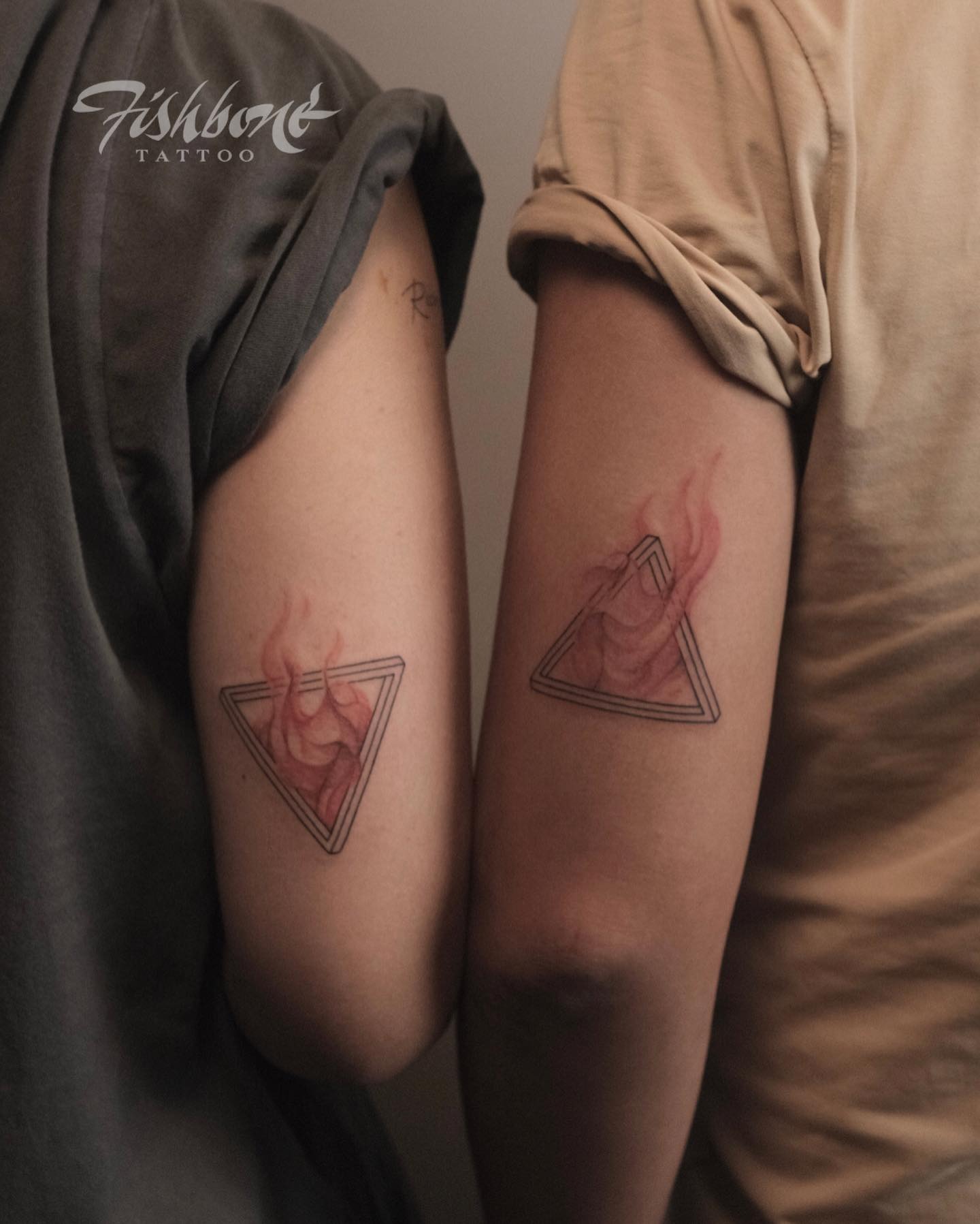 Twin Flame Triangle Flame Tattoo Tattoo Design