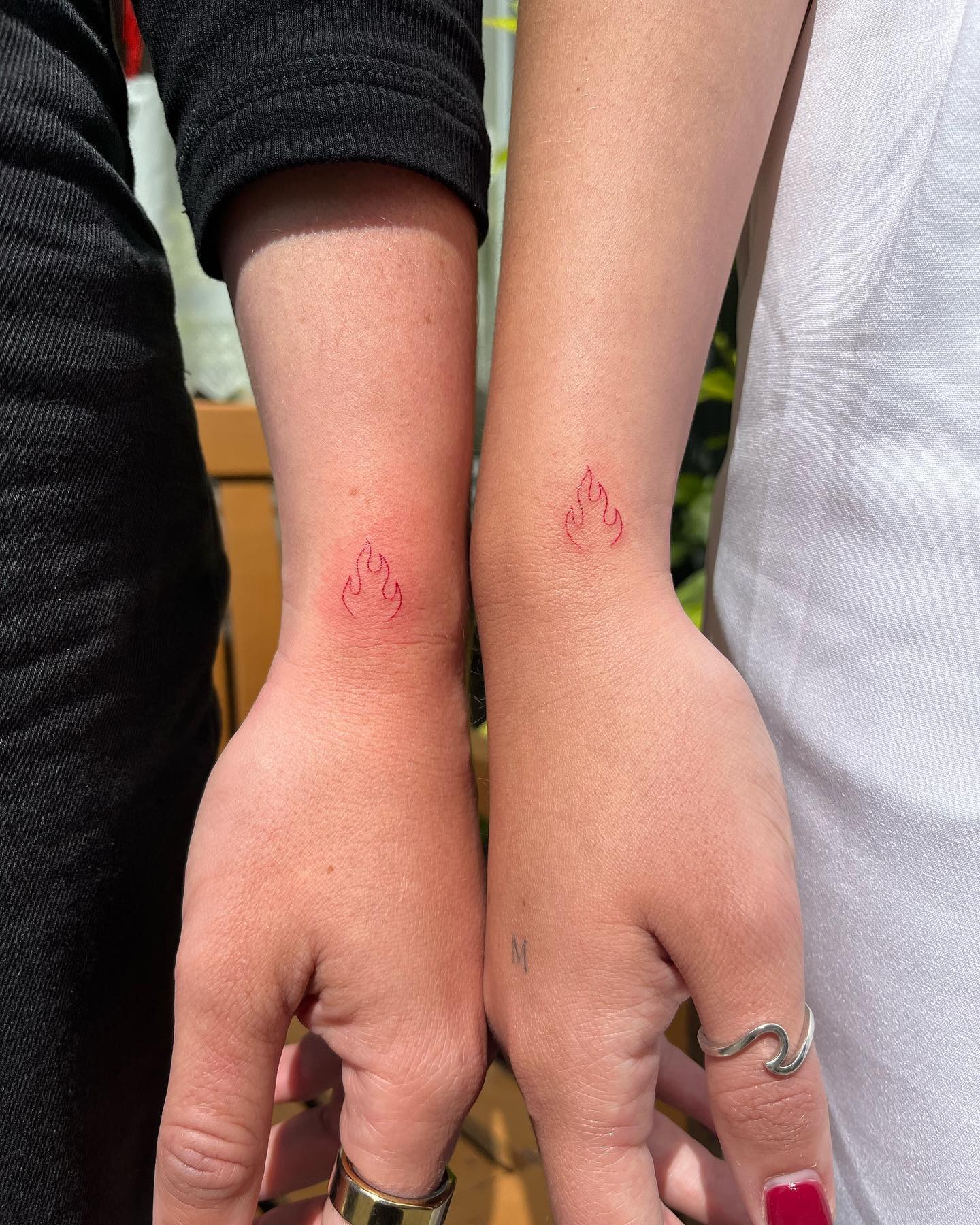 Wrist Flame Twin Tattoo Tattoo Design