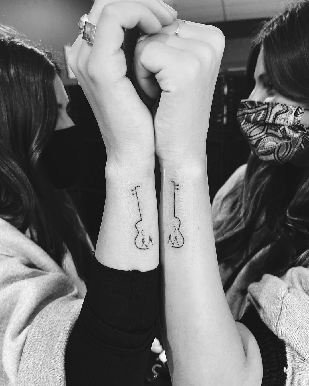 Symbolic twin key tattoos unite connection. Tattoo Design