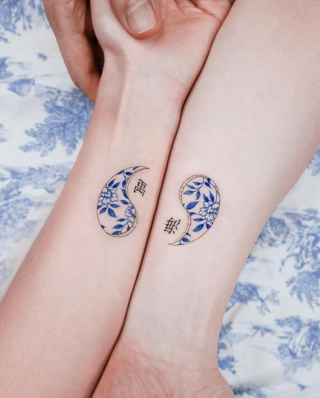 Yin Yang floral twin tattoo designs Tattoo Design