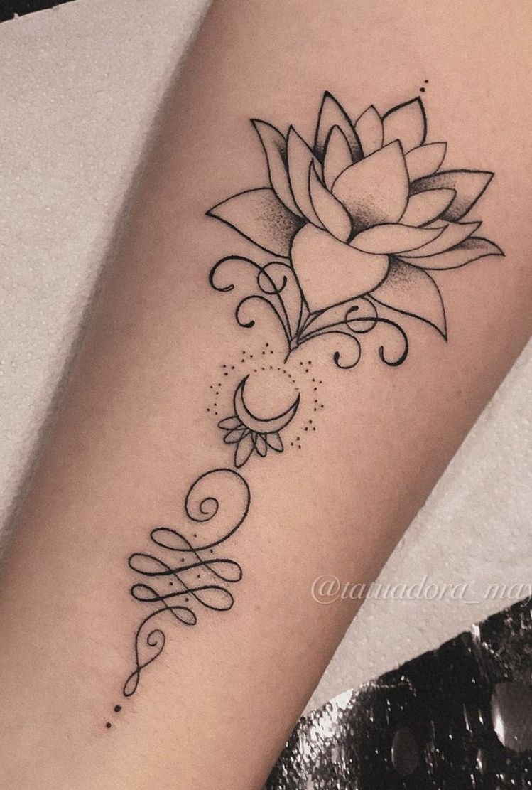 Bold Spiral Unalome Tattoo Design