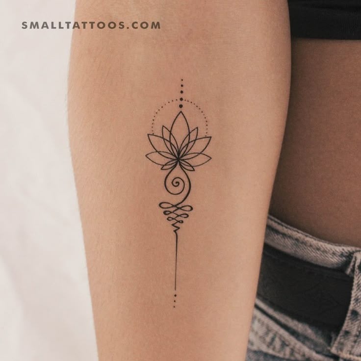 Double-Loop Unalome Tattoo Design