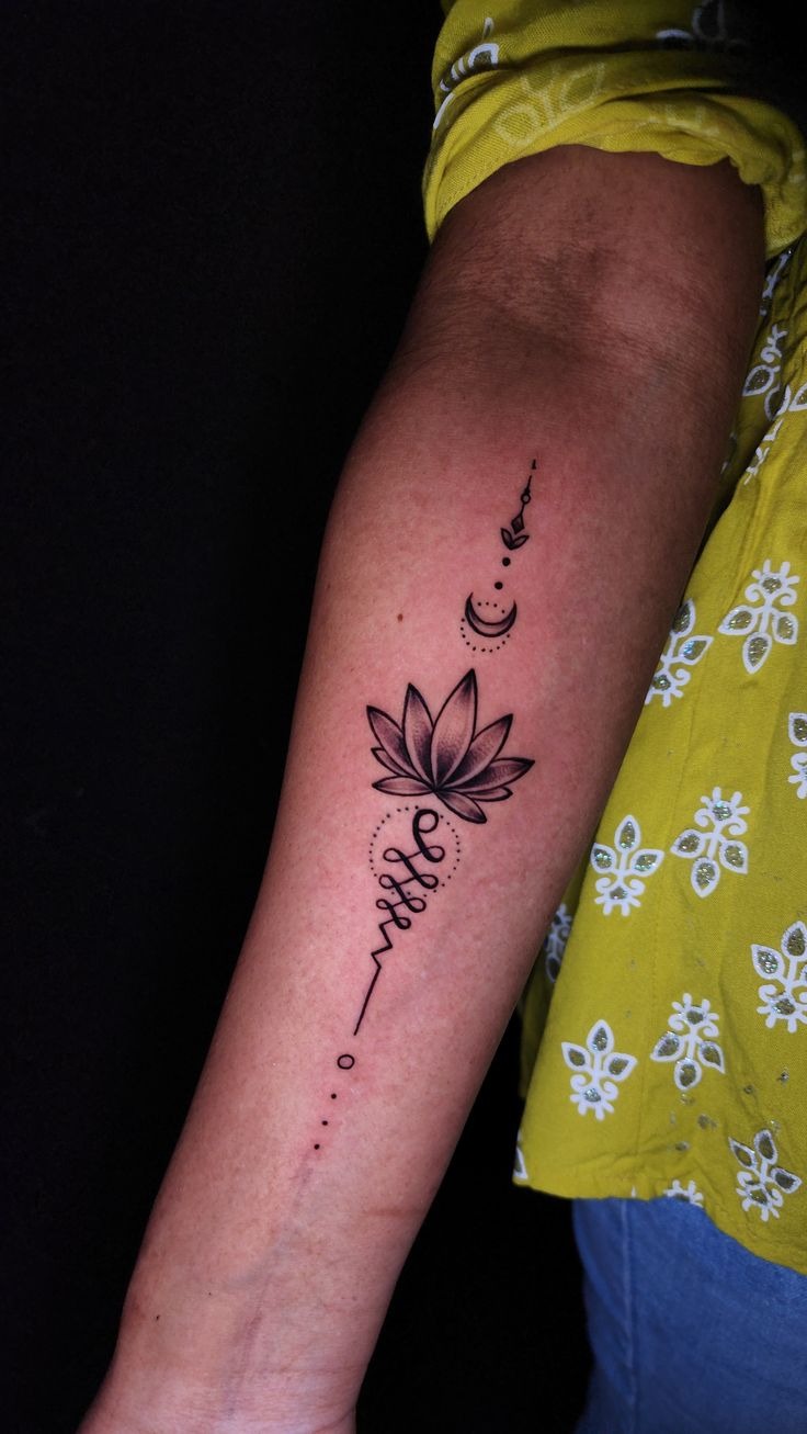Minimal Om Unalome Tattoo Design