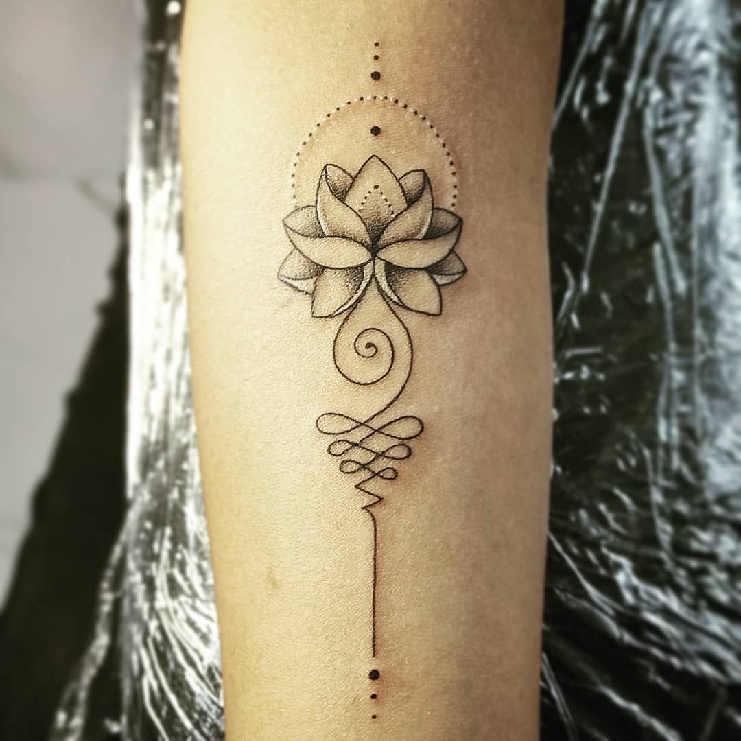 Minimal Wrist Unalome Tattoo Design