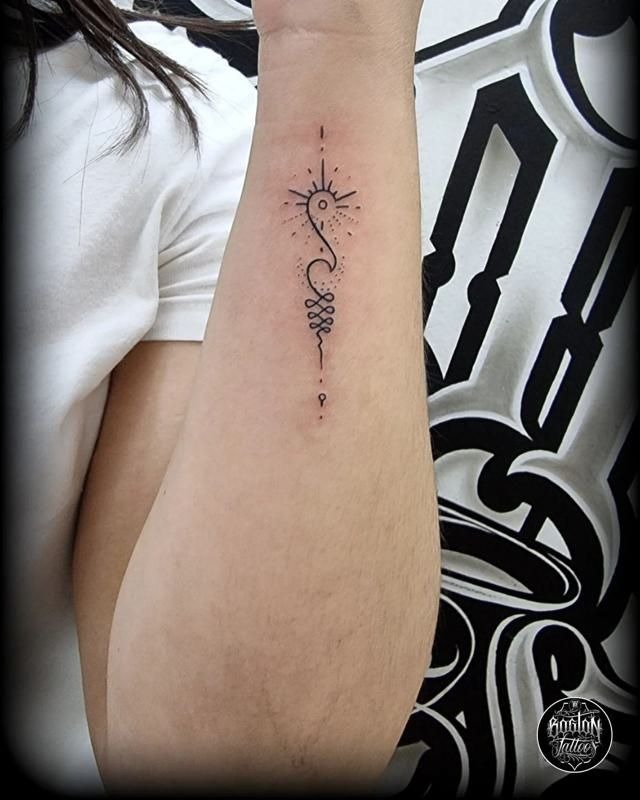 Moon Lotus Unalome Tattoo Design