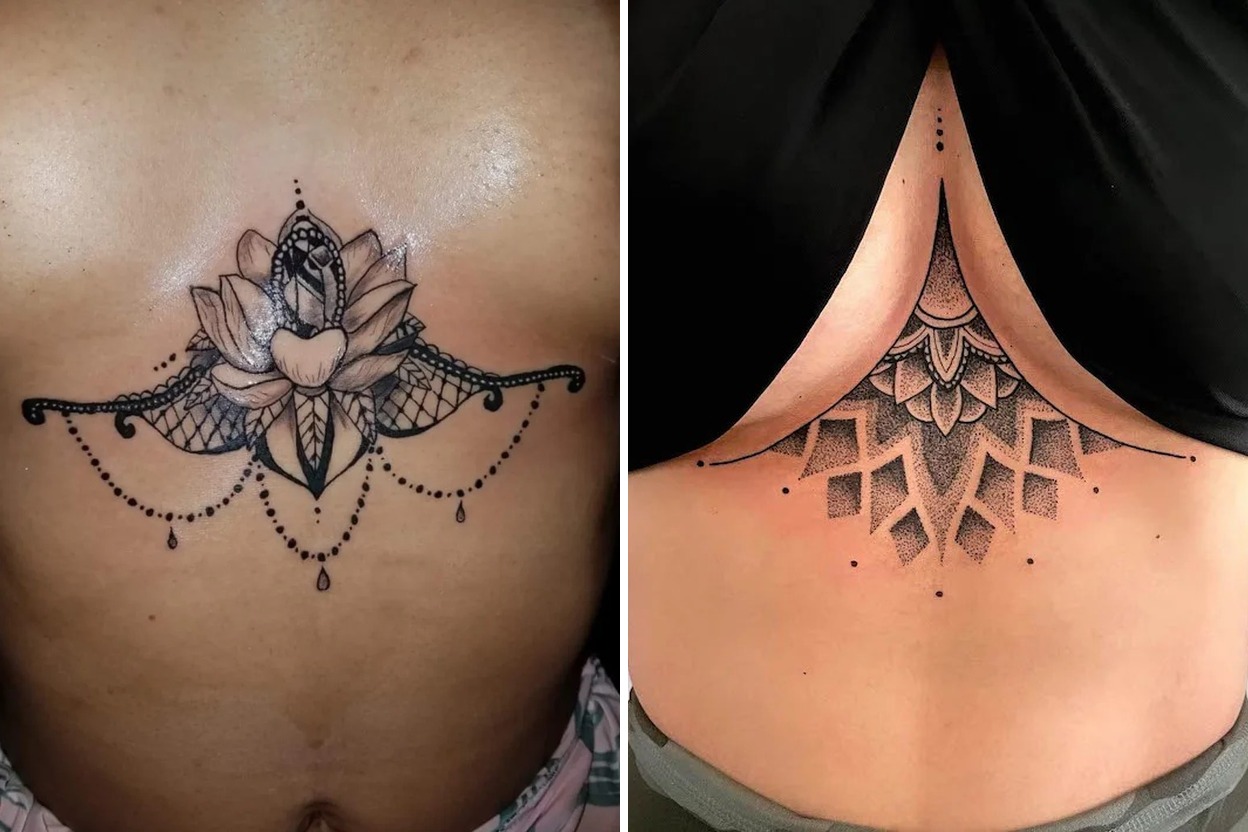 33+ Under Breast Tattoo Ideas & Inspiration Featured Lookbook Collage
