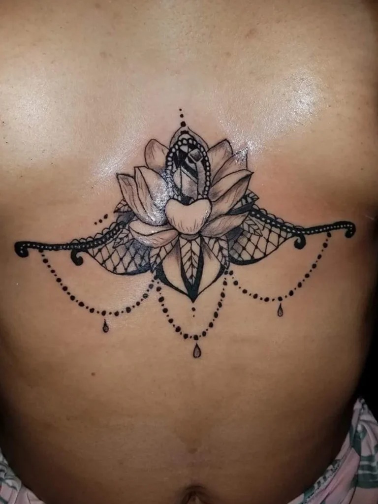 Lotus Flower with Intricate Mandala Details Tattoo Design