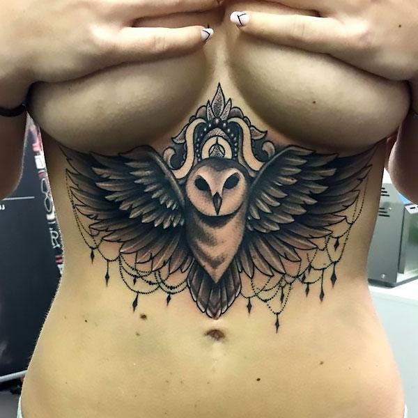 Owl Wings with Gothic Detailing Tattoo Design