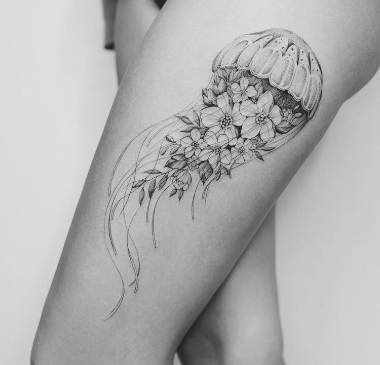 Realistic Underwater Sleeve with Sharks Tattoo Design