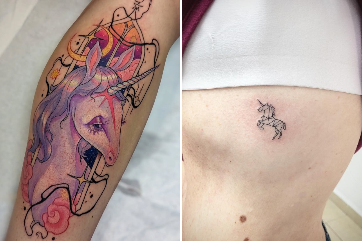48+ Unicorn Tattoo Ideas & Inspiration Featured Lookbook Collage
