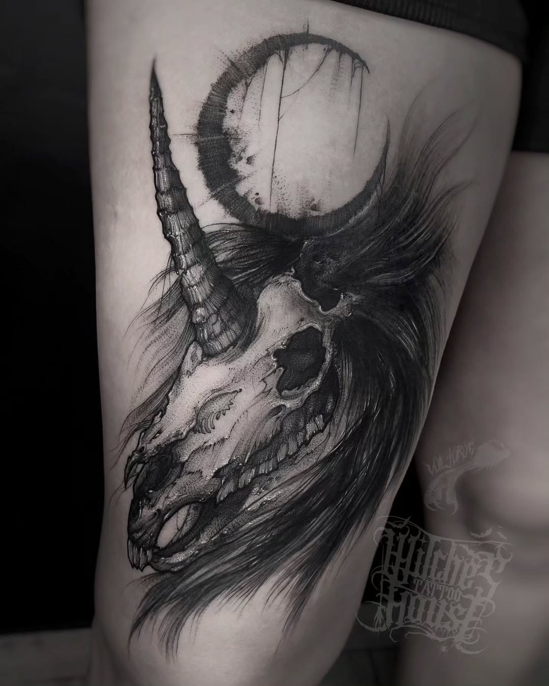 Mysterious Unicorn Skull Tattoo Design Tattoo Design