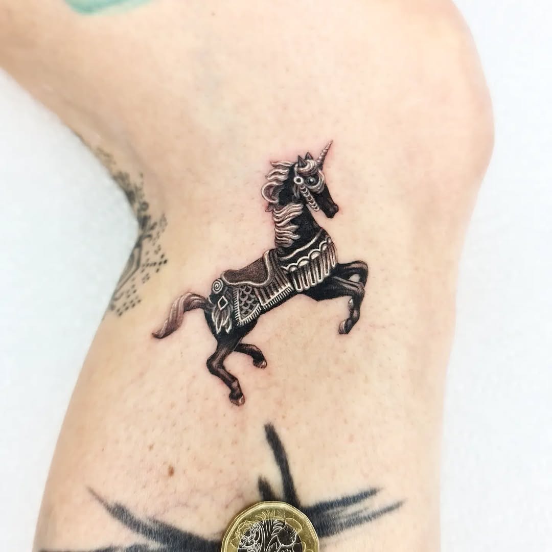Stunning Unicorn Tattoo in Unique Style Tattoo Design